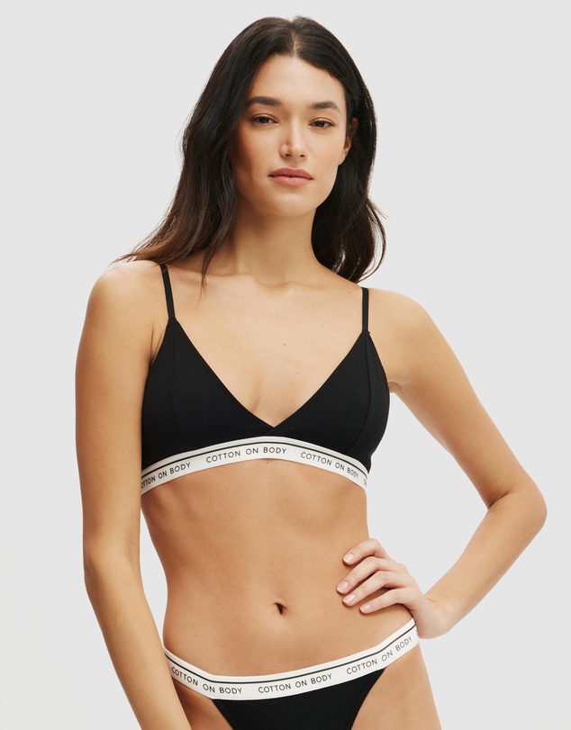 Cotton On Body - Branded Cotton Cross Over Bralette