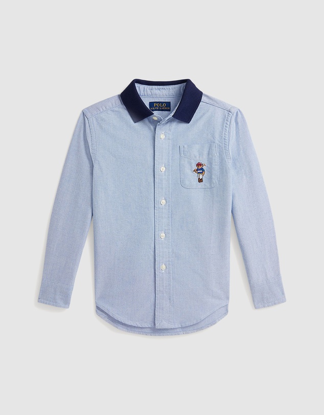 Polo Ralph Lauren - Polo Bear Oxford Knit-Collar Shirt - Kids