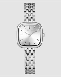 Bering - Bering Classic Ladies 26mm Square Case Silver Metal Strap Watch