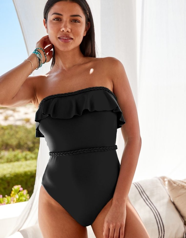 NEXT - Plaited Bandeau Tummy Control Swimsuit