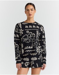 Poolside Paradiso - Jamaica LS Knit Top - Black