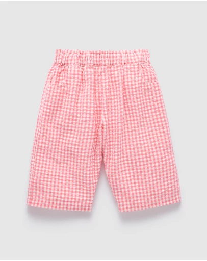 Purebaby - Gingham Baggy Pants- Kids-Babies