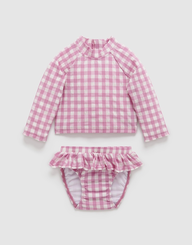 Purebaby - Printed Long Sleeve Rashie Set Swim -Kids-Babies