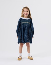 Goldie + Ace - Daphne Long Sleeve Smocked Dress - Babies-Kids