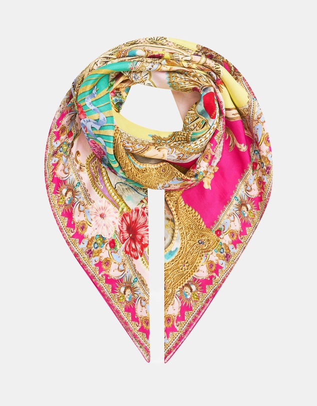 Camilla - Large Crystalled Silk Square Scarf