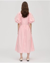 Stine Goya - Gathered Raglan Sleeve Midi Dress