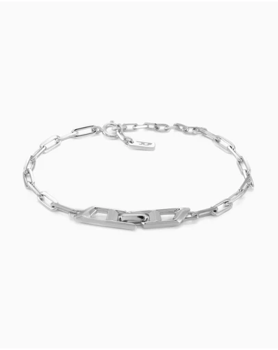 Diesel - D Logo Silver Tone Bracelet