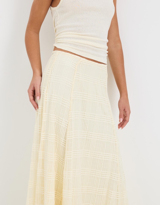 Calli - Selene Sheer Check Maxi Skirt