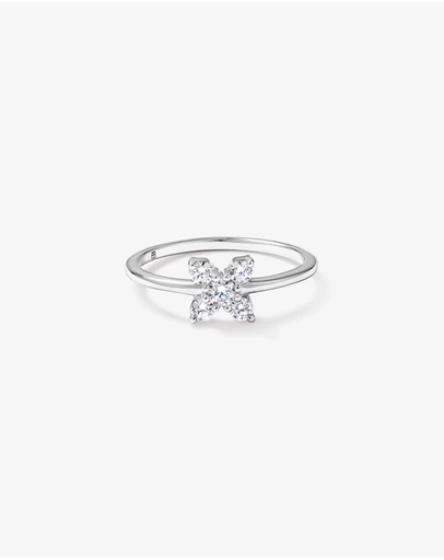 Michael Hill - Cubic Zirconia Floral Ring in Sterling Silver