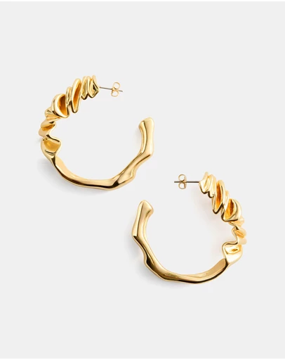 & Other Stories - Wrinkled-Look Hoop Earrings