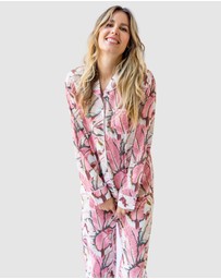 Sant And Abel - Women's Martinique® Pink Banana Leaf Long PJ Set