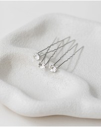 The White Collection - Aria - 8mm Crystal Bridal Hair Pin Trio