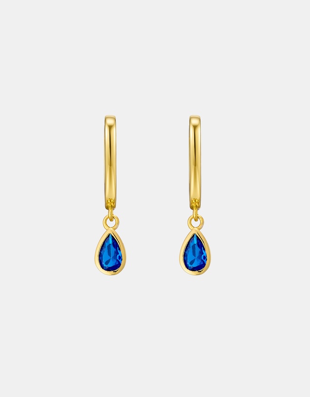 Zoe Olivia - 14K Gold Vermeil Cubic Zirconia Pear Drop Huggies