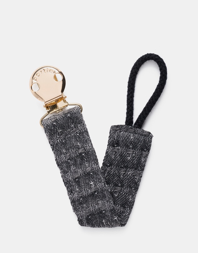 portier - Petite Pacifier Clip - Charcoal Denim
