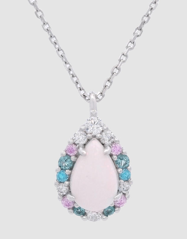 Georgini - GEORGINI WISTERIA CREATED OPAL FLORIBUNDA PENDANT SILVER