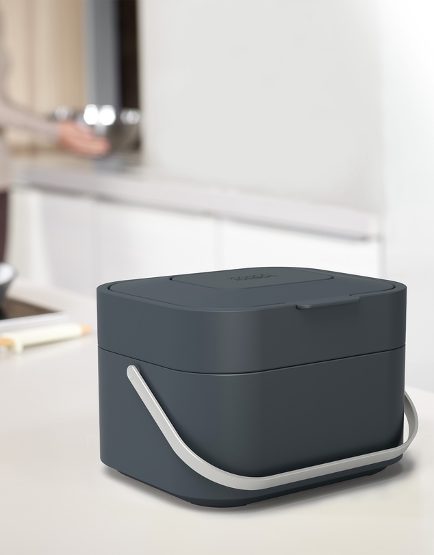 Joseph Joseph - Stack 4L Food Waste Caddy with Odour Filter (Grey)