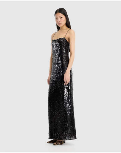 ROTATE - Sequins Maxi Slip Dress
