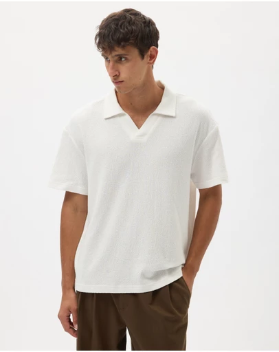AERE - Boxy Fit Textured Polo