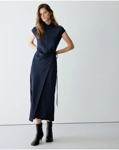 M.N.G - Turtleneck Wrap Dress