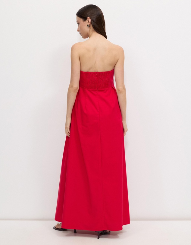 Calli - Karina Pleated Strapless Maxi Dress