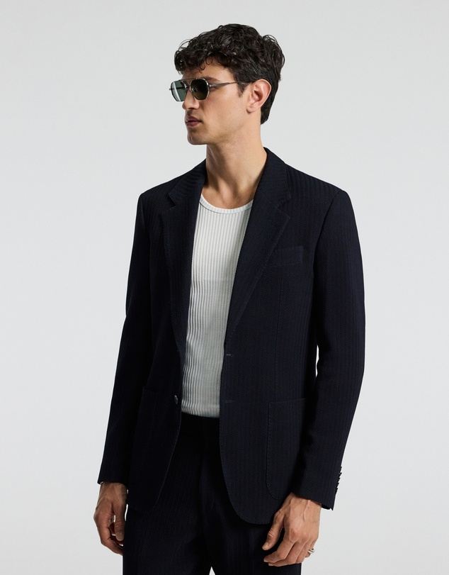 Calibre - Herringbone Jacquard Blazer Navy