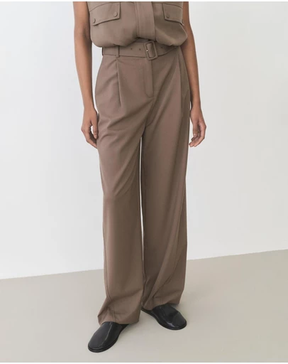 M.N.G - Oliana Belt Straight-Fit Trousers