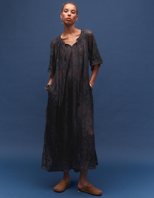 KINGA CSILLA - Midnight Lace Primavera Maxi Dress