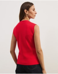 Atmos&Here - Noel V-Neck Sleeveless Knit Cardigan