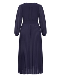 City Chic - Plus size Georgina Pleat Maxi Dress - navy