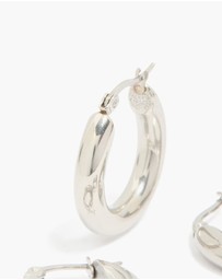 Lovisa - Waterproof Stainless Steel Tube Hoop Earrings 2-Pack