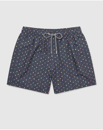 Boardies - Boardies Polka Yin Yang Neon Mid Length Swim Shorts