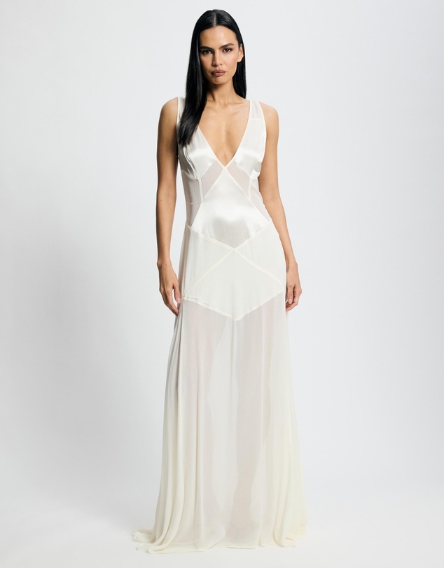 Lover - Priya Deep V Contrast Maxi Dress