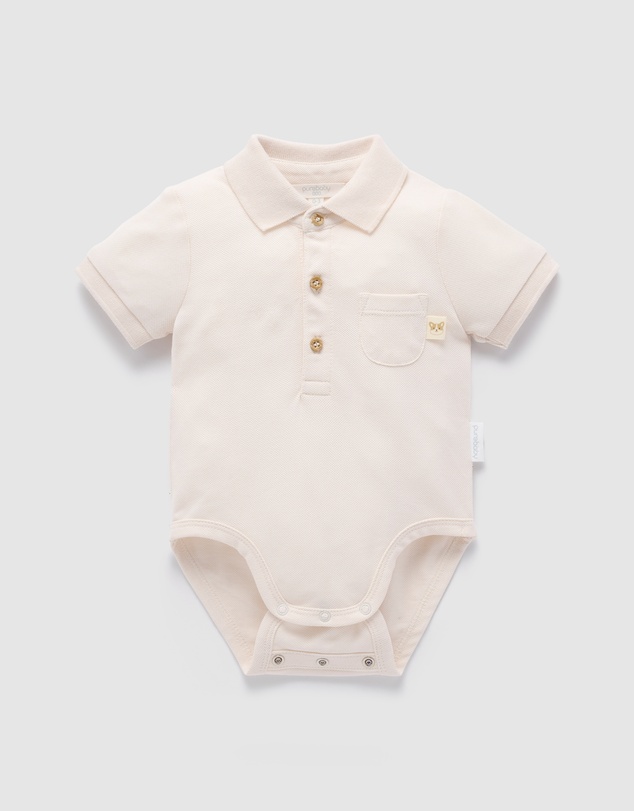 Purebaby - Polo Bodysuit- Kids-Babies