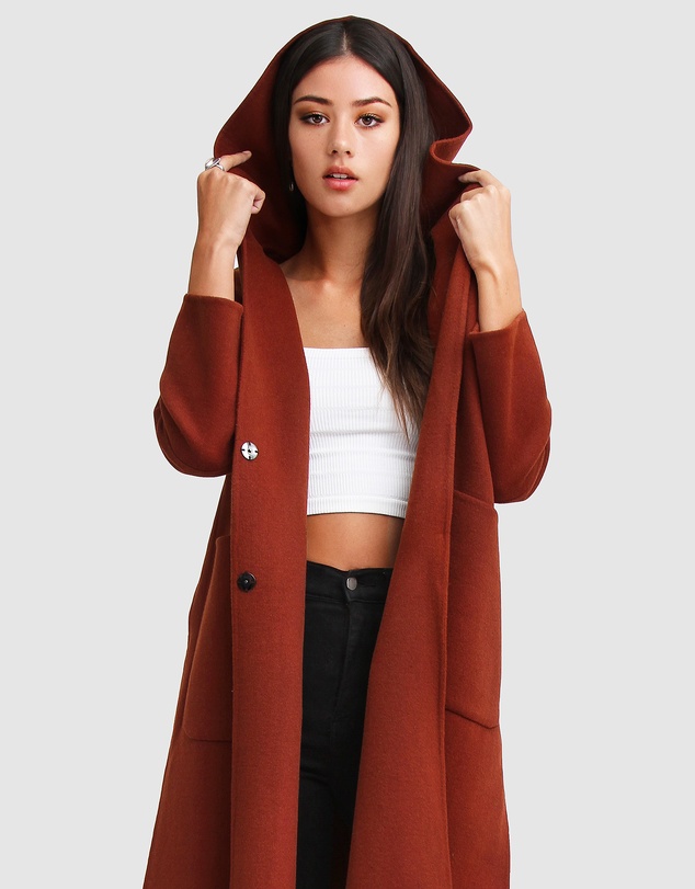 Belle & Bloom - Walk This Way Wool Blend Hooded Coat