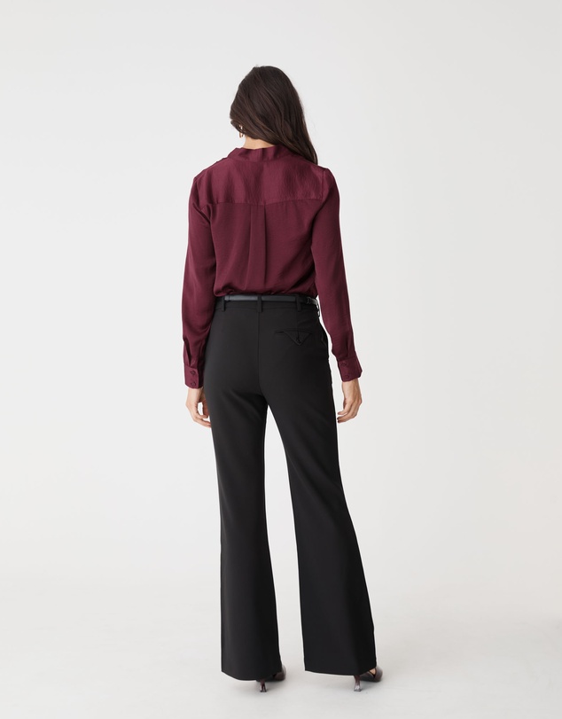 Forcast - Claire Pleat Neck Satin Blouse