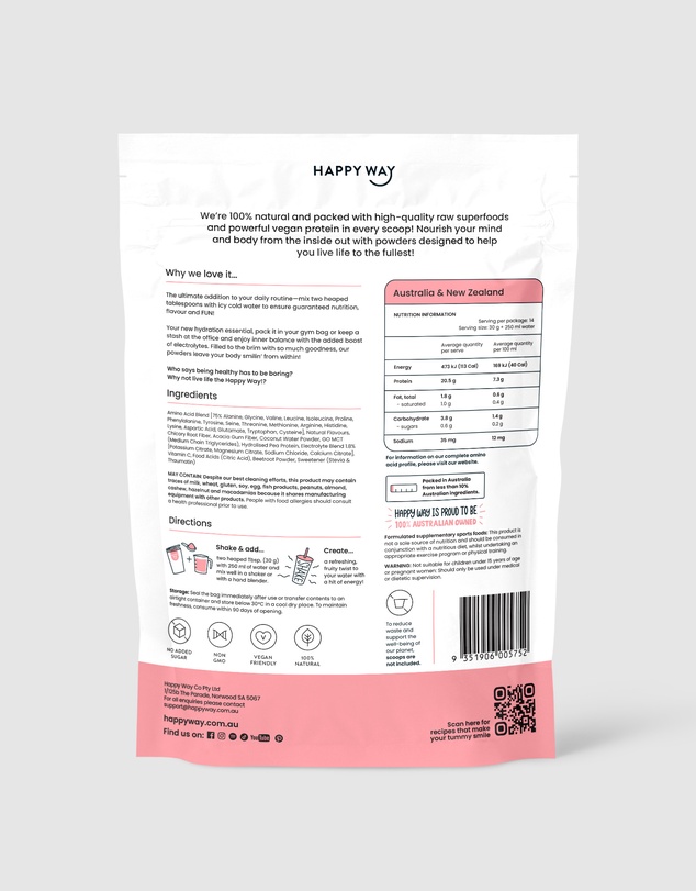 Happy Way - Lychee Vegan Protein Water Powder