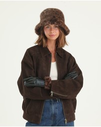 Morgan & Taylor - Gia Faux Leather Gloves in Black
