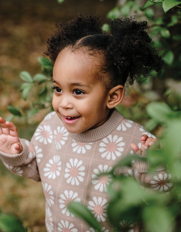 Kynd Baby - Knit Jumper in Grid Floral