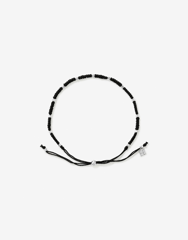 Michael Hill - Black Cord Bead Bracelet in Sterling Silver