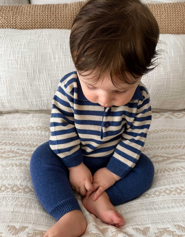 Purebaby - Polo Knit Set -Kids-Babies