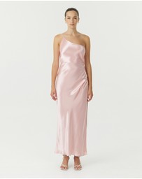 Third Form - Satin Gather One Shoulder Dress