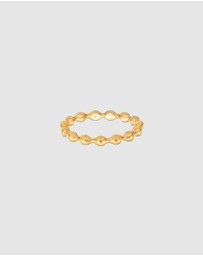 Elli Jewelry - Ring Ball Stack Plain in 925 Sterling Silver Gold Plated