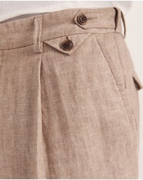SABA - Wade Pleat Front Linen Pant