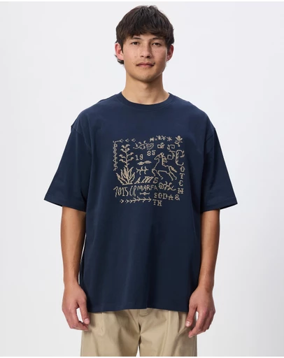 Scotch & Soda - Cross-Stitched Front Artwork Loose-Fit T-Shirt