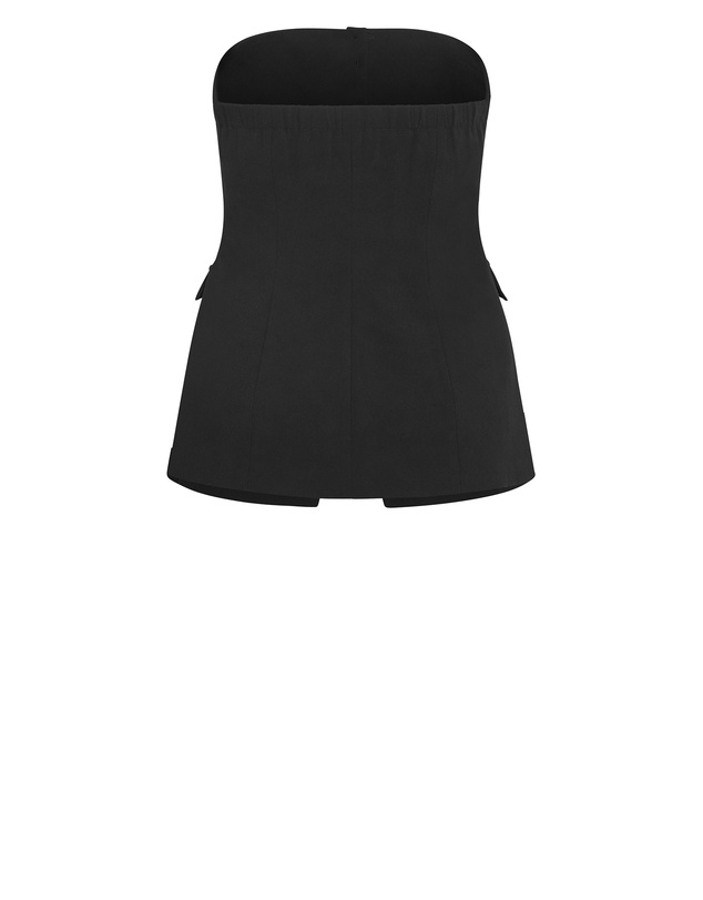 City Chic - Plus size Abbie Strapless Bustier - black