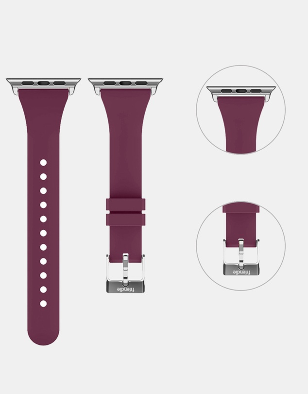 Friendie - Slim Silicone Band with Classic Silver Buckle – The Gippsland – Apple Compatible