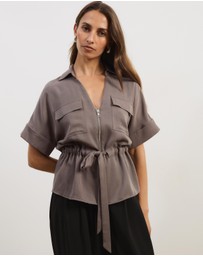 Atmos&Here - Viola Shirt With Adjustable Drawstring At Waist