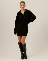 Tussah - Mia Knitted V-Neck Mini Dress