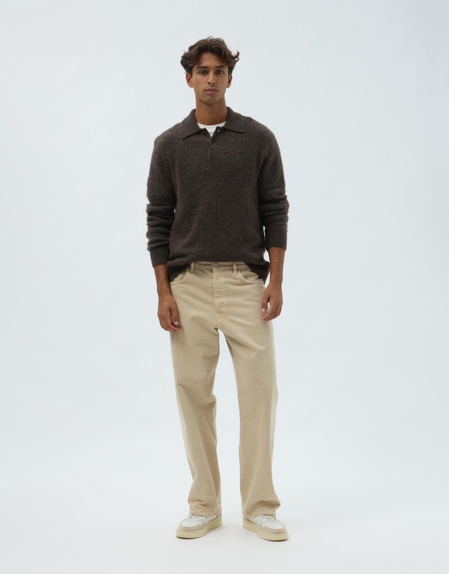 AERE - Brushed Alpaca Blend Knit Polo