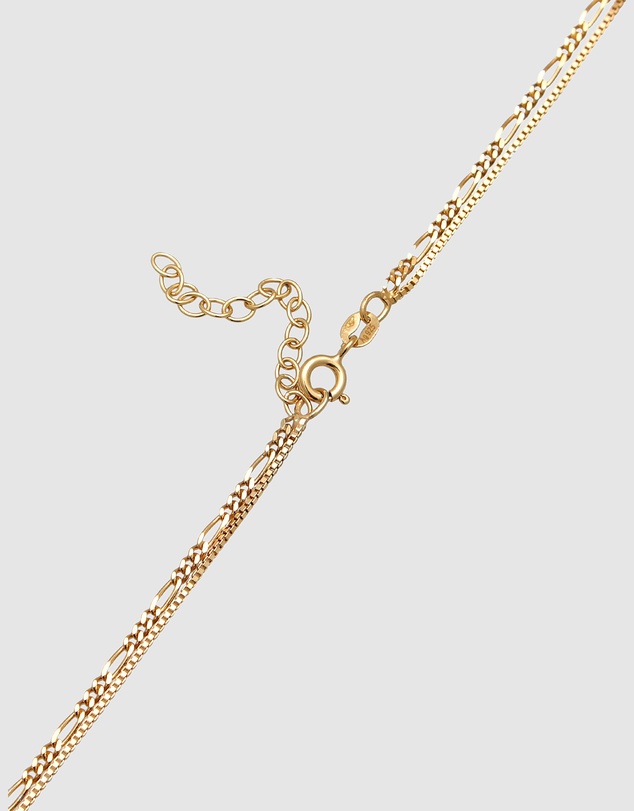 Elli Jewelry - Filigree Cross Zirconia Layer Necklace in Gold-Plated 925 Silver